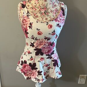 Medium Express floral stretch peplum top